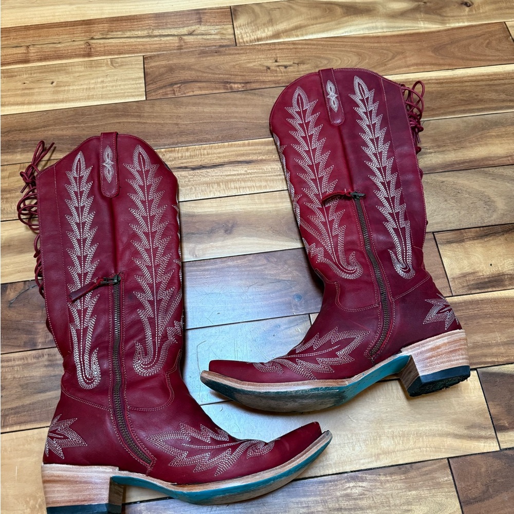 Lane Women's Red Lace Up Boots